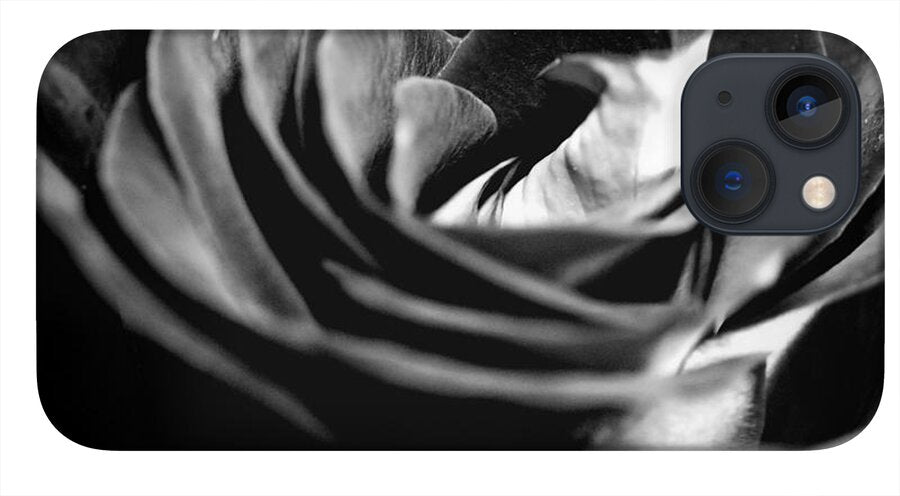 Large Black and White Rose - Phone Case