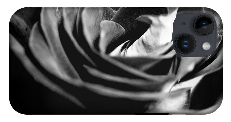 Large Black and White Rose - Phone Case