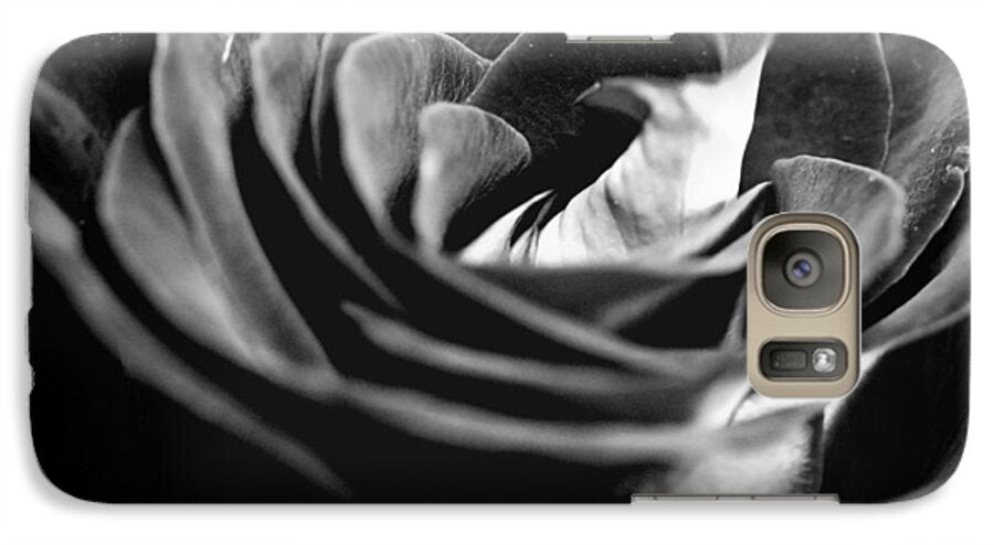 Large Black and White Rose - Phone Case