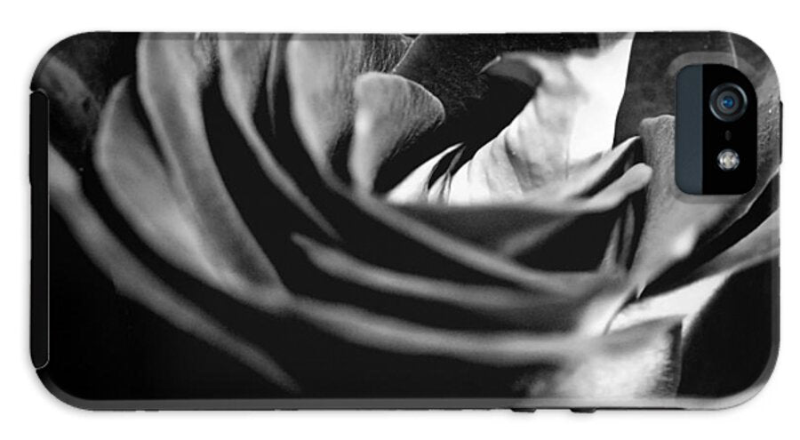 Large Black and White Rose - Phone Case