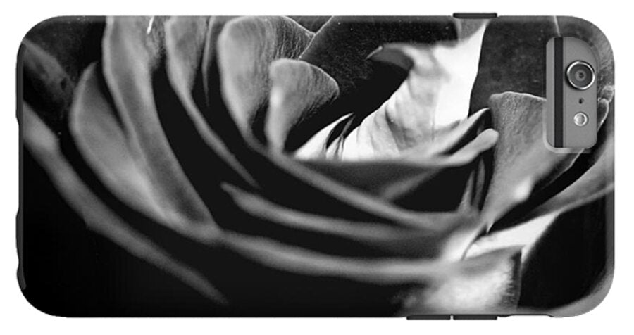 Large Black and White Rose - Phone Case