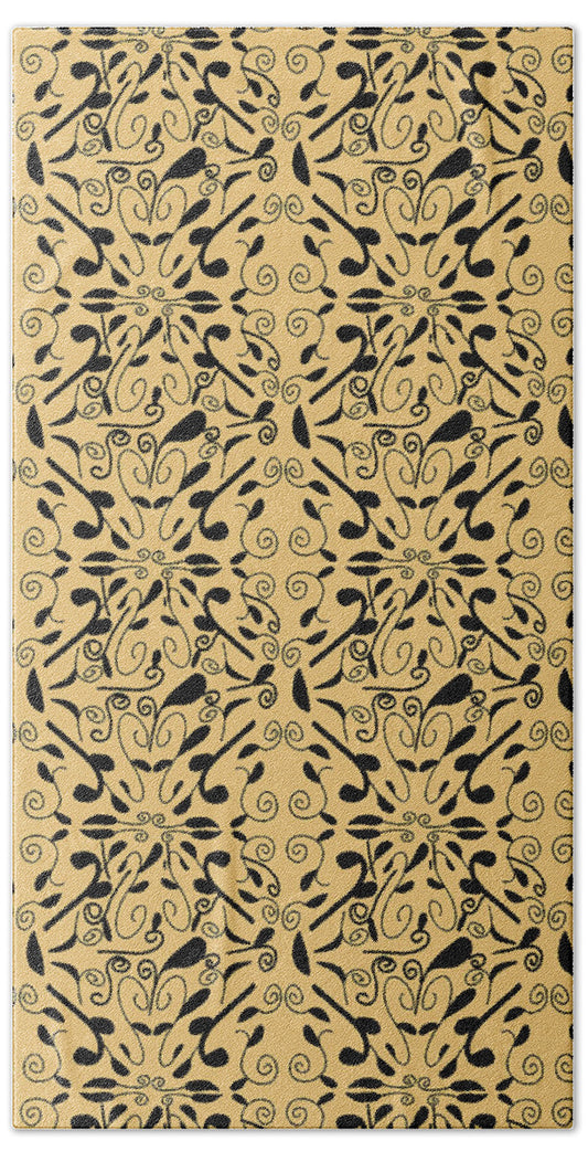 Leaf and Vine on Light Orange - Beach Towel