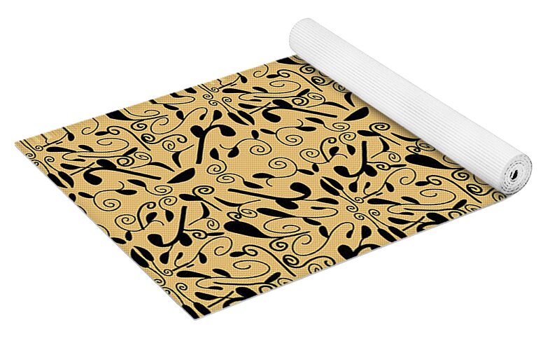 Leaf and Vine on Light Orange - Yoga Mat