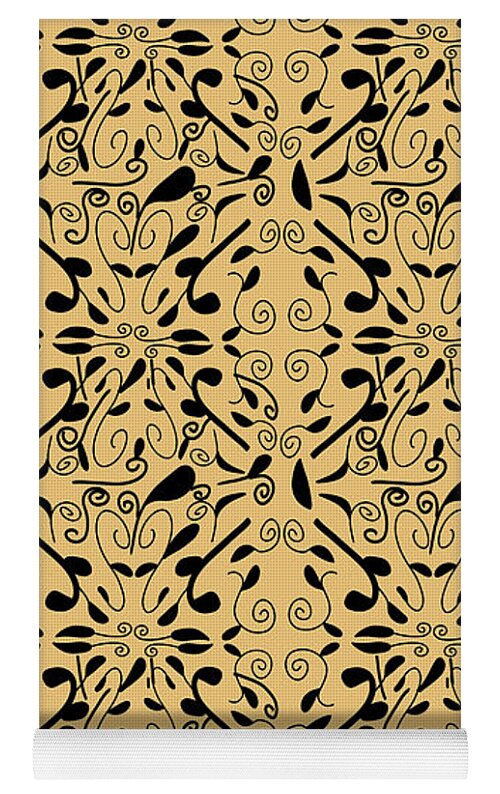 Leaf and Vine on Light Orange - Yoga Mat