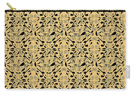 Leaf and Vine on Light Orange - Zip Pouch