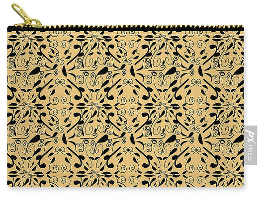 Leaf and Vine on Light Orange - Zip Pouch
