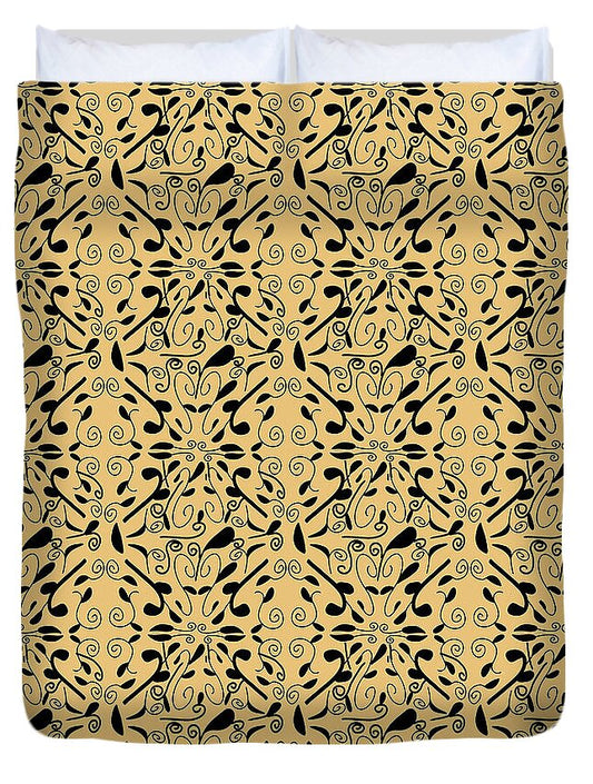 Leaf and Vine on Light Orange - Duvet Cover