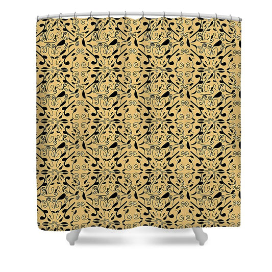 Leaf and Vine on Light Orange - Shower Curtain
