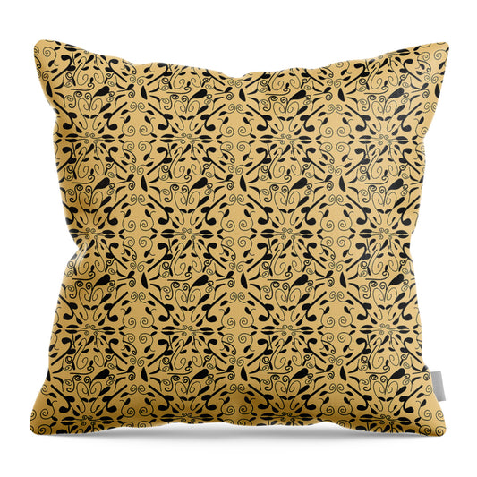Leaf and Vine on Light Orange - Throw Pillow