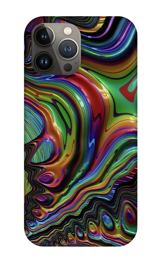 Liquid Rainbow Fractal 24 - Phone Case