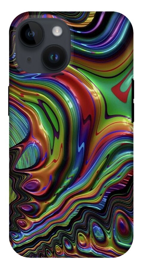 Liquid Rainbow Fractal 24 - Phone Case