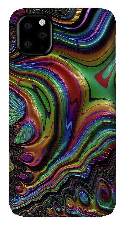 Liquid Rainbow Fractal 24 - Phone Case