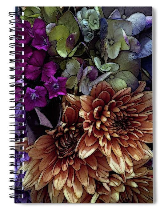 October Flowers 1 - Spiral Notebook