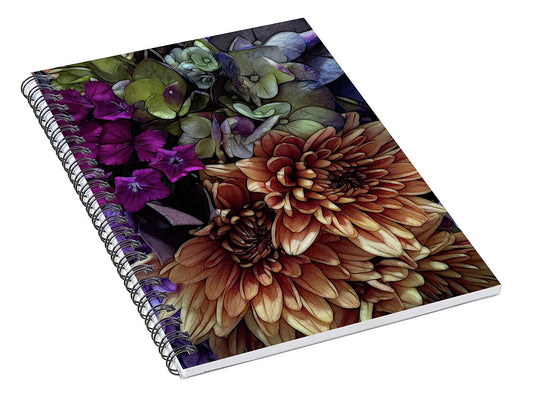 October Flowers 1 - Spiral Notebook