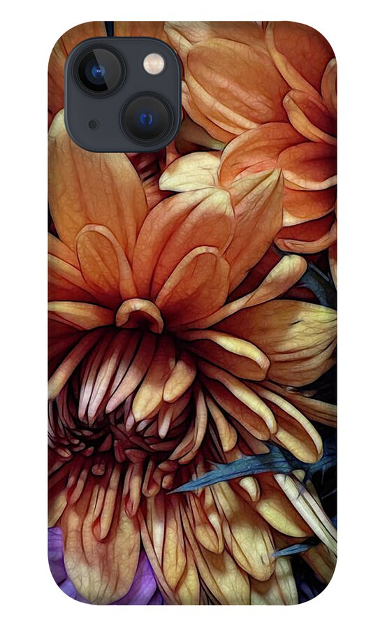 October Flowers 8 Vibrant Orange Flowers Close-Up - Phone Case
