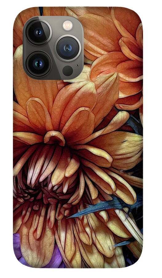 October Flowers 8 Vibrant Orange Flowers Close-Up - Phone Case