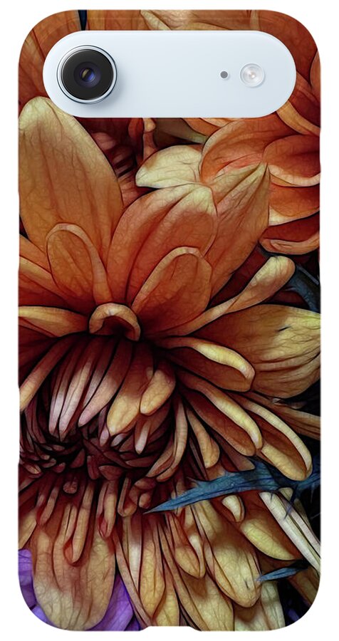 October Flowers 8 Vibrant Orange Flowers Close-Up - Phone Case