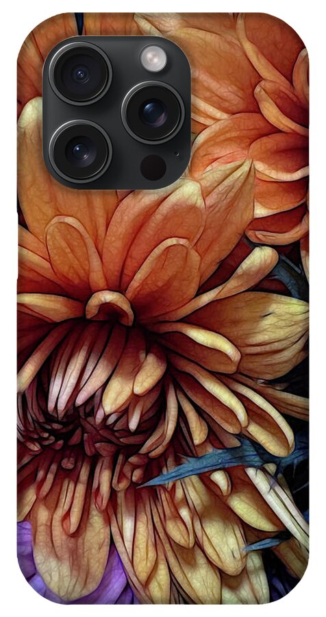 October Flowers 8 Vibrant Orange Flowers Close-Up - Phone Case