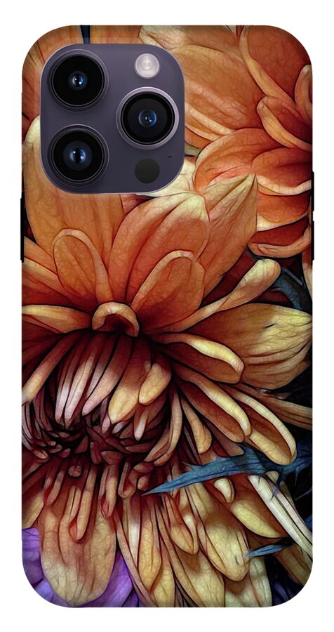 October Flowers 8 Vibrant Orange Flowers Close-Up - Phone Case
