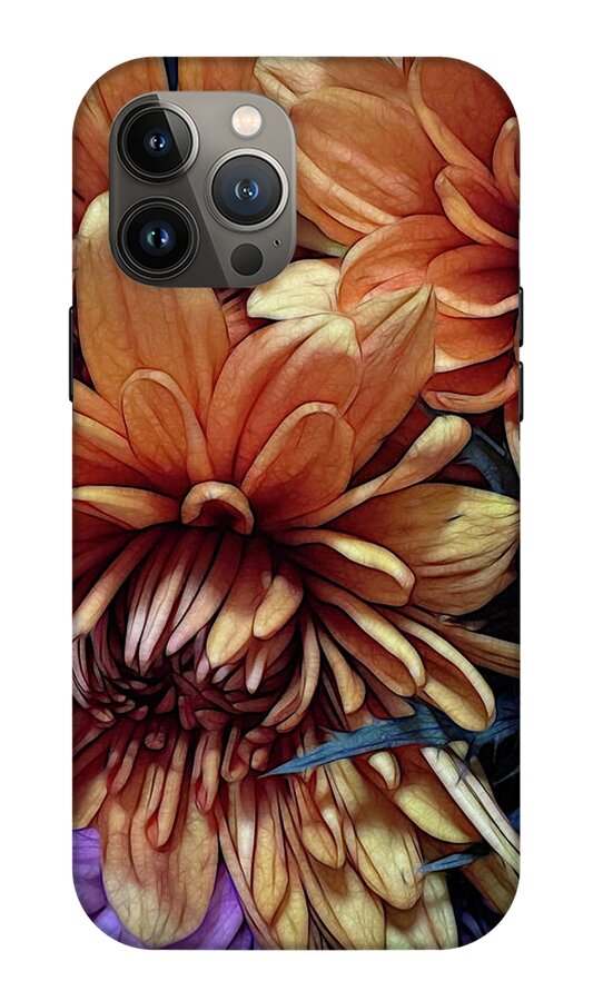 October Flowers 8 Vibrant Orange Flowers Close-Up - Phone Case