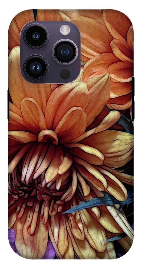 October Flowers 8 Vibrant Orange Flowers Close-Up - Phone Case