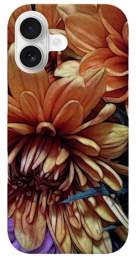 October Flowers 8 Vibrant Orange Flowers Close-Up - Phone Case