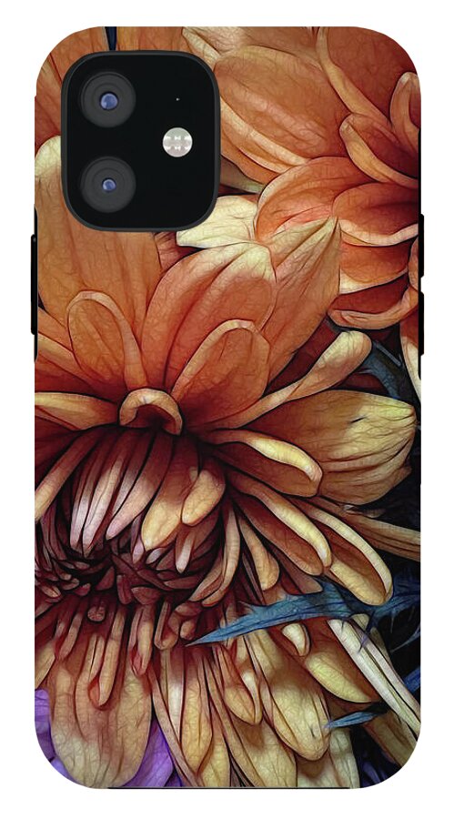 October Flowers 8 Vibrant Orange Flowers Close-Up - Phone Case