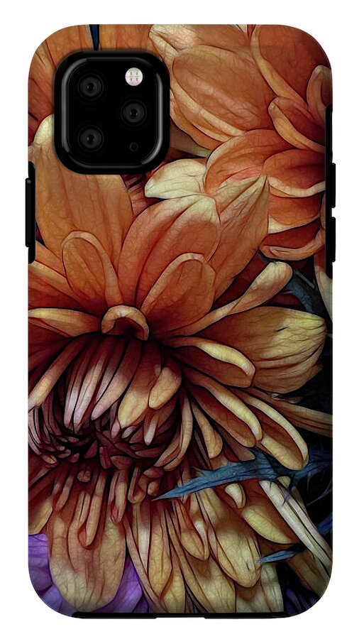 October Flowers 8 Vibrant Orange Flowers Close-Up - Phone Case