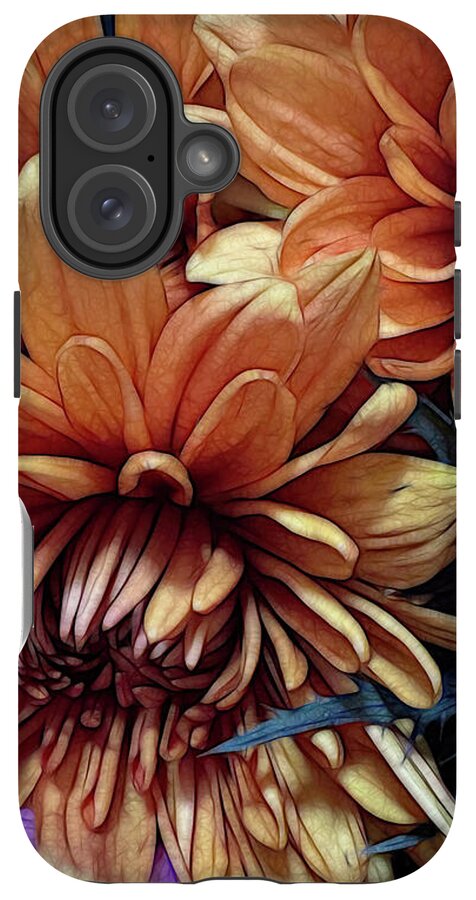 October Flowers 8 Vibrant Orange Flowers Close-Up - Phone Case