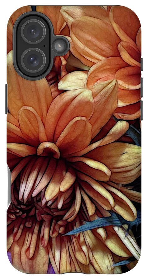 October Flowers 8 Vibrant Orange Flowers Close-Up - Phone Case