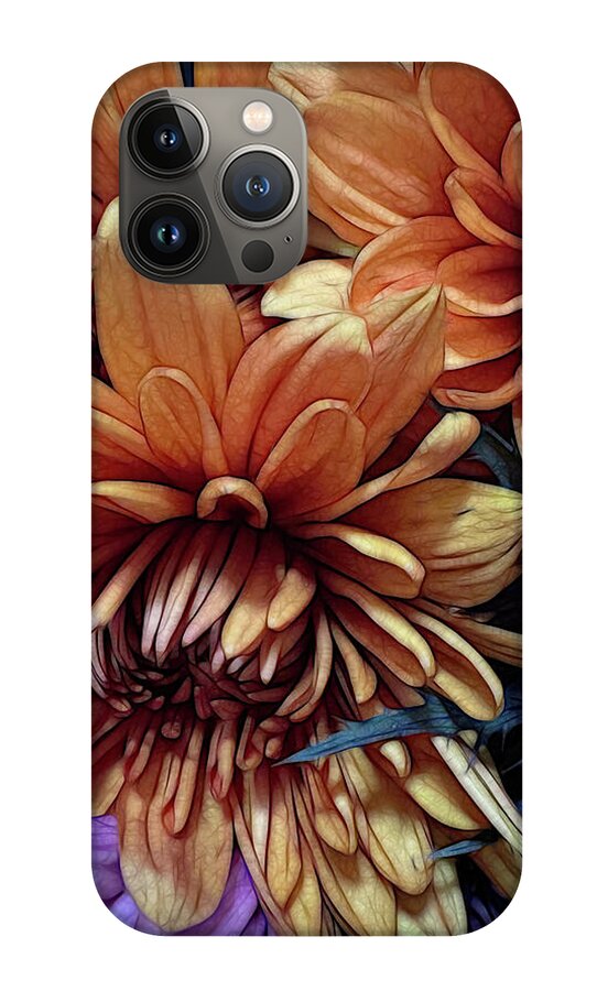October Flowers 8 Vibrant Orange Flowers Close-Up - Phone Case