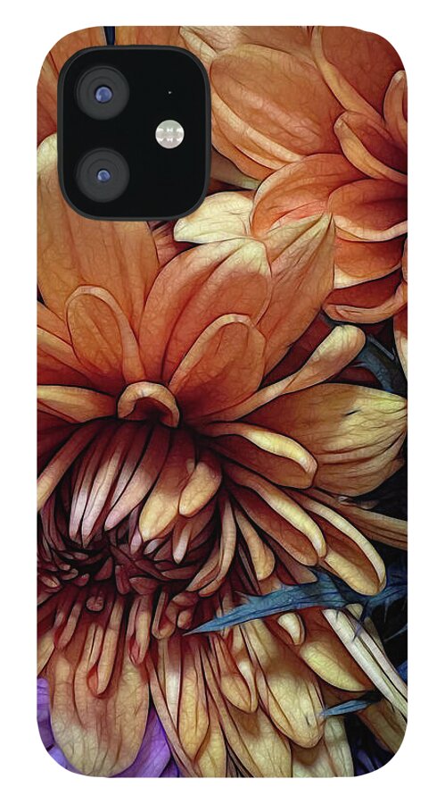 October Flowers 8 Vibrant Orange Flowers Close-Up - Phone Case
