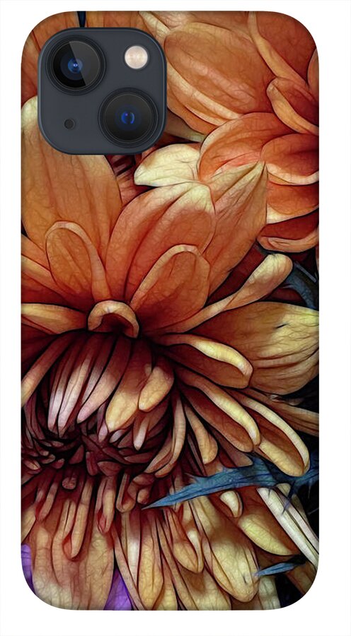 October Flowers 8 Vibrant Orange Flowers Close-Up - Phone Case