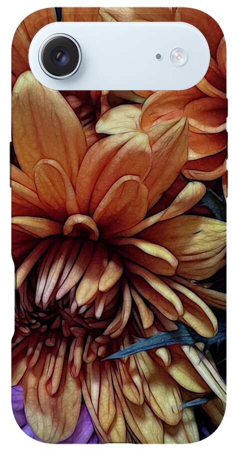 October Flowers 8 Vibrant Orange Flowers Close-Up - Phone Case
