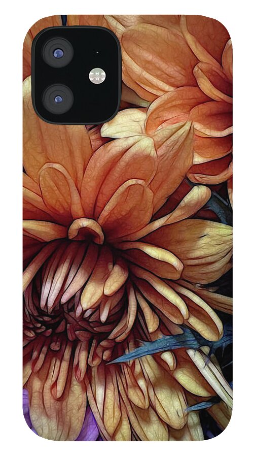October Flowers 8 Vibrant Orange Flowers Close-Up - Phone Case