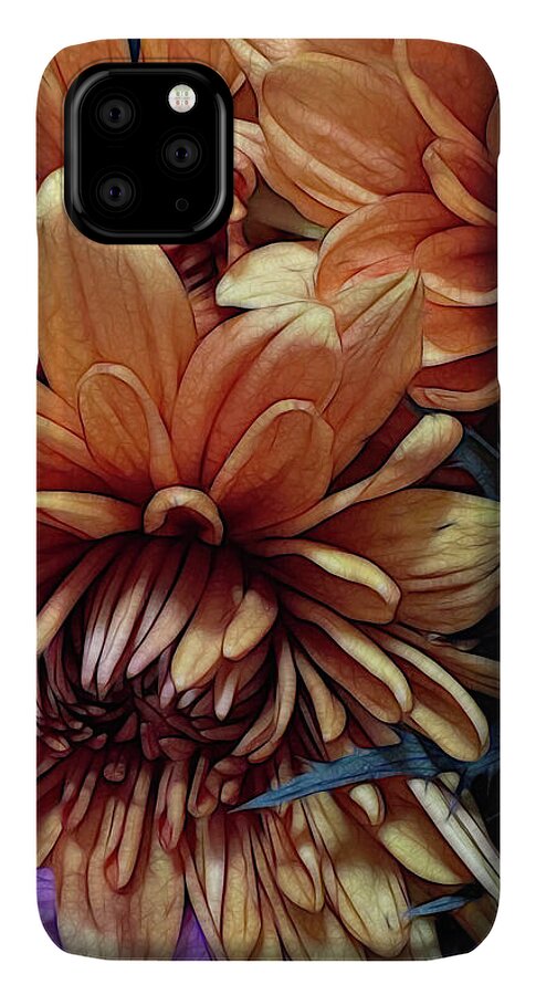 October Flowers 8 Vibrant Orange Flowers Close-Up - Phone Case