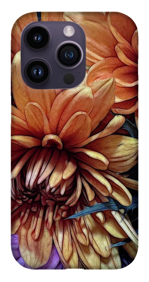 October Flowers 8 Vibrant Orange Flowers Close-Up - Phone Case