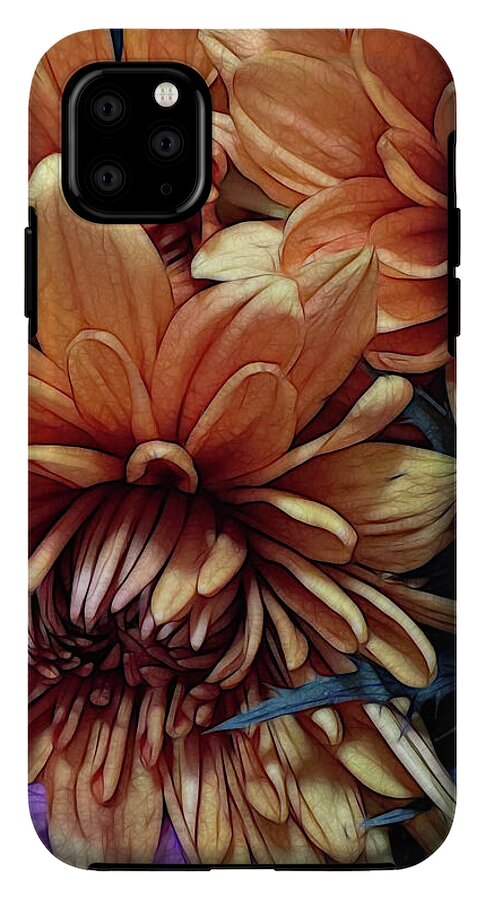 October Flowers 8 Vibrant Orange Flowers Close-Up - Phone Case