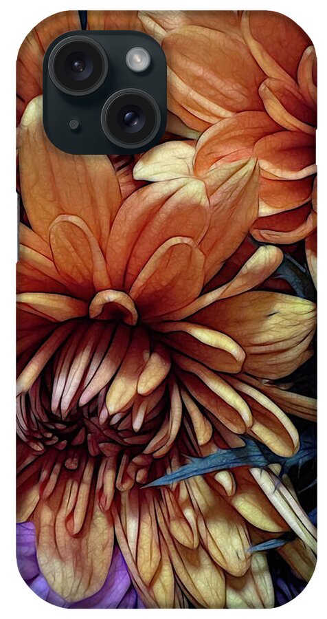 October Flowers 8 Vibrant Orange Flowers Close-Up - Phone Case