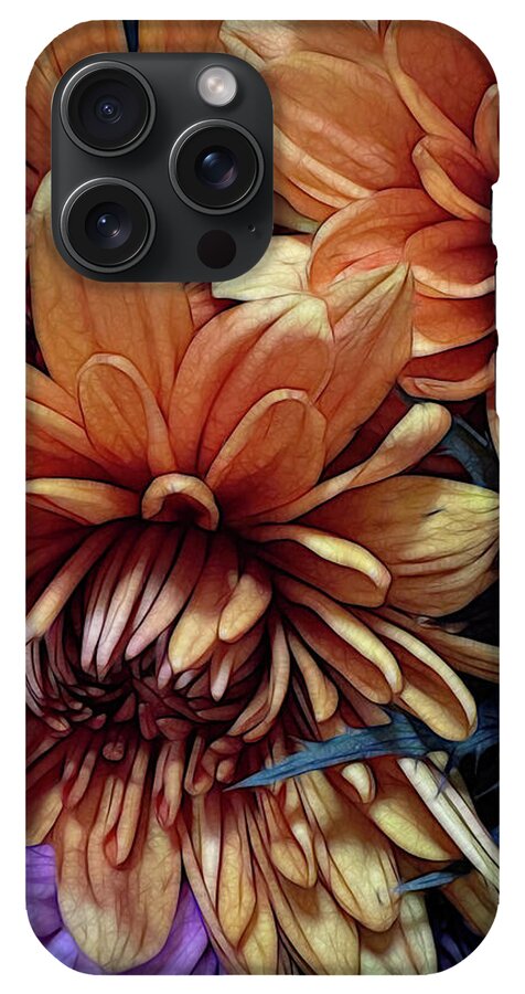 October Flowers 8 Vibrant Orange Flowers Close-Up - Phone Case