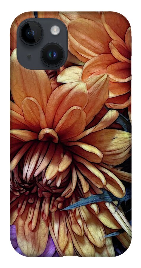 October Flowers 8 Vibrant Orange Flowers Close-Up - Phone Case