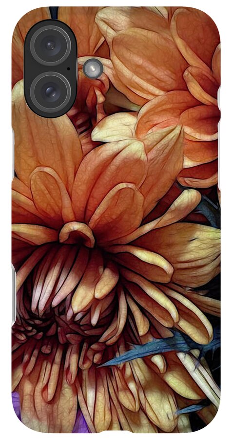 October Flowers 8 Vibrant Orange Flowers Close-Up - Phone Case