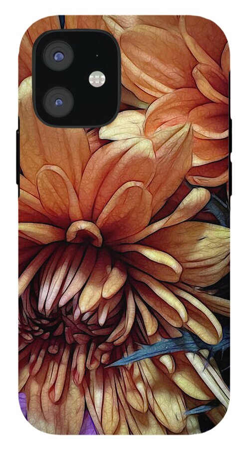 October Flowers 8 Vibrant Orange Flowers Close-Up - Phone Case