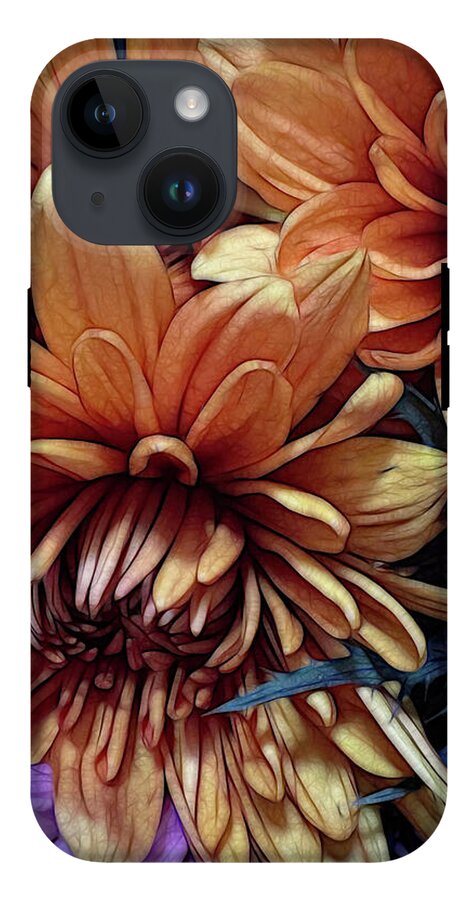October Flowers 8 Vibrant Orange Flowers Close-Up - Phone Case