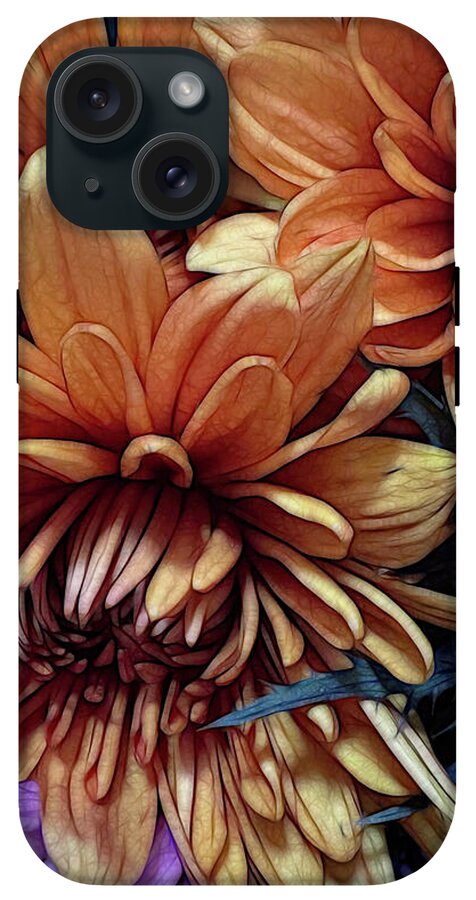 October Flowers 8 Vibrant Orange Flowers Close-Up - Phone Case