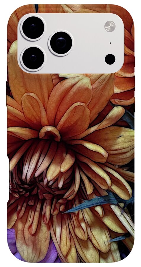 October Flowers 8 Vibrant Orange Flowers Close-Up - Phone Case