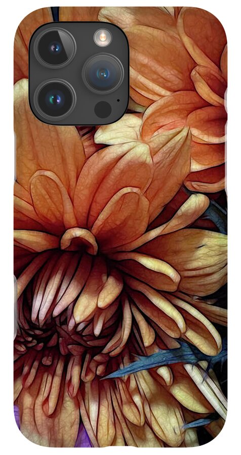 October Flowers 8 Vibrant Orange Flowers Close-Up - Phone Case