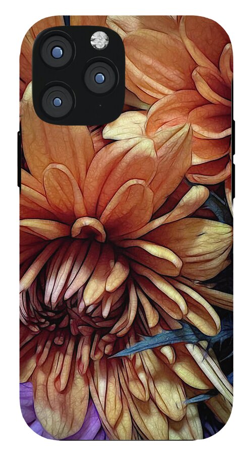 October Flowers 8 Vibrant Orange Flowers Close-Up - Phone Case