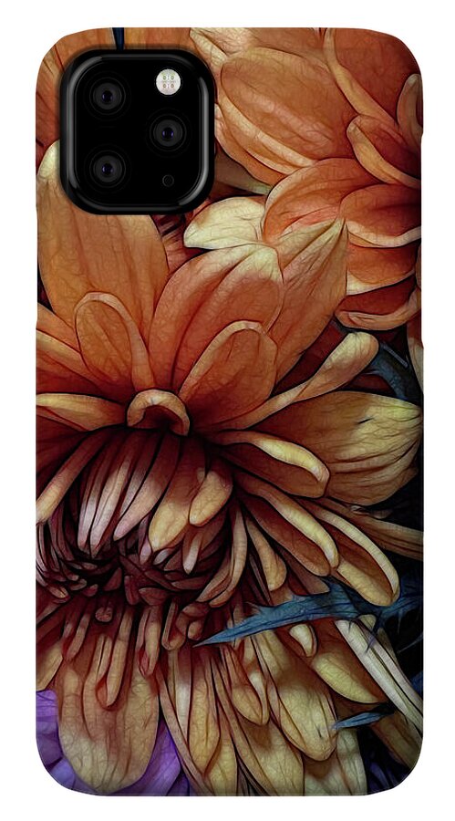 October Flowers 8 Vibrant Orange Flowers Close-Up - Phone Case