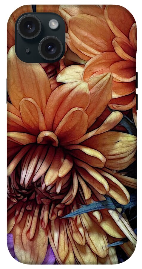 October Flowers 8 Vibrant Orange Flowers Close-Up - Phone Case